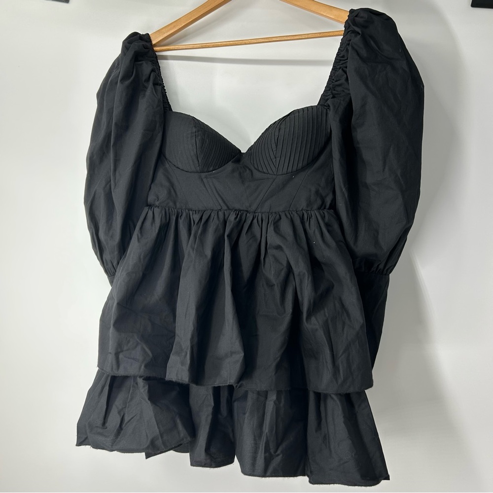 ASOS Elegant Black Tiered Mini Dress